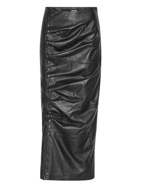 ROTATE BIRGER CHRISTENSEN leather maxi skirt Black 115136100