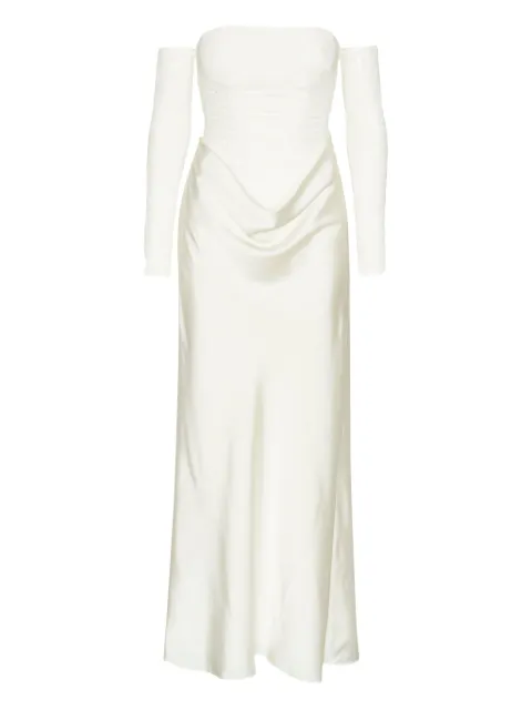 ROTATE BIRGER CHRISTENSEN ruched-details maxi dress White 1146482344