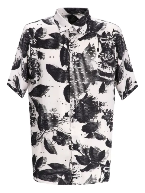 Armani Exchange floral-print short-sleeved shirt White XM001926AF13235
