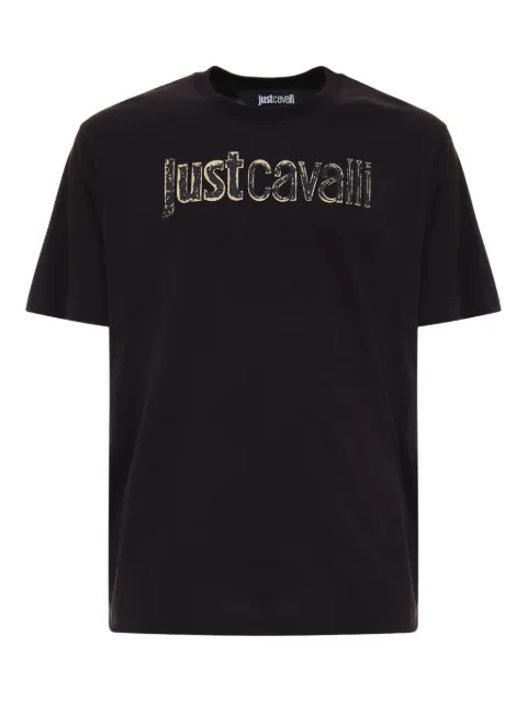 Just Cavalli logo-embellished T-shirt Black 79OAHT16CJ500