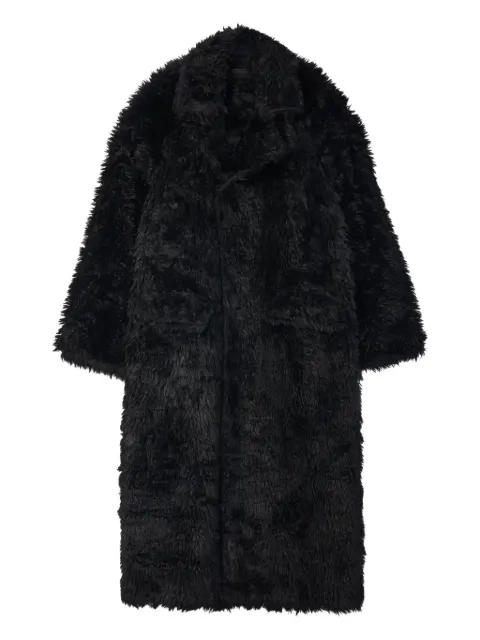 CamperLab teddy-effect faux-fur coat Black AU00043001