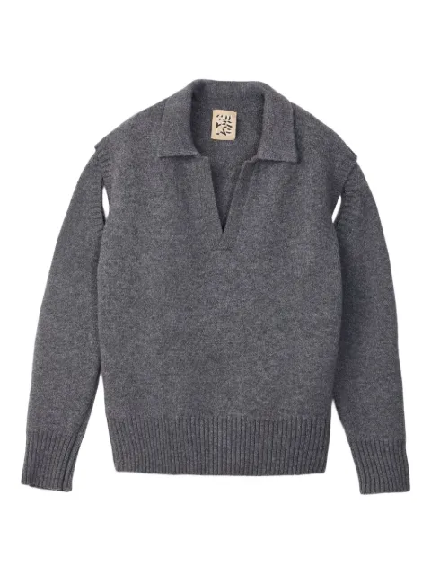 CamperLab polo-neck split-sleeves sweater Grey AU00050003
