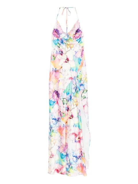 ROSERRY Seville halterneck floral-print maxi dress White SEVILLEMAXI