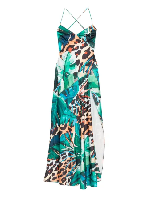 ROSERRY cross-back tropical-print maxi dress Green SEVILLEMAXI