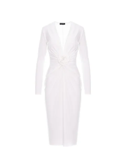 ROSERRY Mallorca twist-front midi dress White MALLORCA