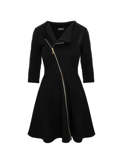ROSERRY Chelsea diagonal-zip half-sleeve mini dress Black CHELSEA