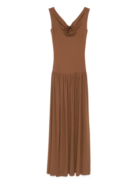 ROSERRY rose-embellished sleeveless midi dress Brown VENICEALINE