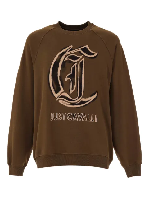 Just Cavalli logo-print raglan sweatshirt Brown 79OAIT21CF502