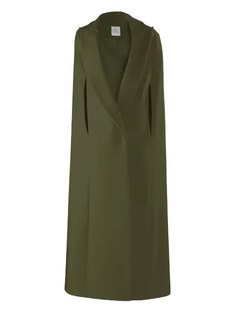 Vestiaire d'un Oiseau Libre collared slit cape Green CASHMEREBLENDCAPE
