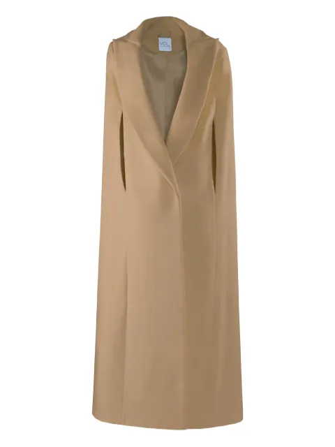 Vestiaire d'un Oiseau Libre collared slit cape Neutrals CASHMEREBLENDCAPE