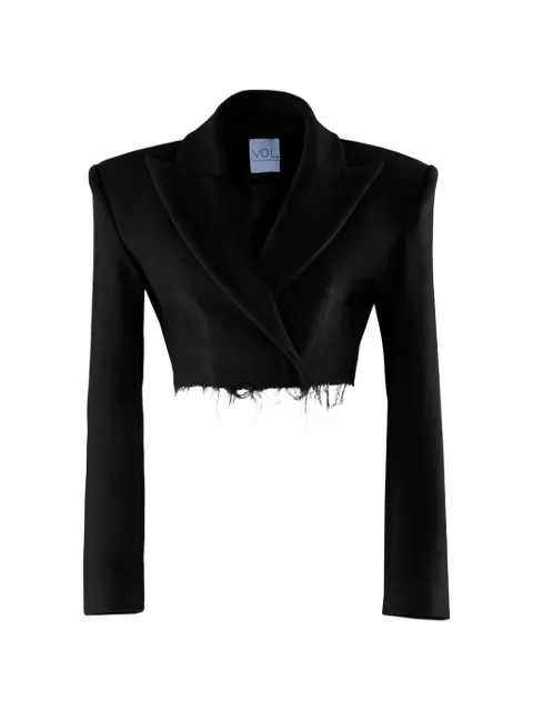 Vestiaire d'un Oiseau Libre frayed-hem jacket Black DISTRESSEDCASHMEREJACKET