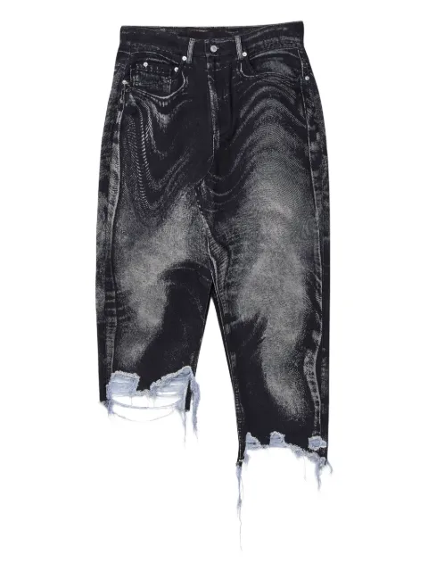CamperLab acid-wash frayed denim skirt Black AU00052001
