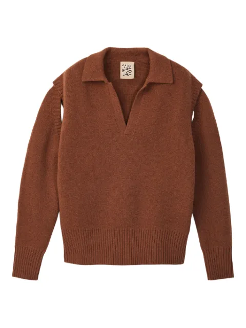 CamperLab polo-neck wool sweater Brown AU00050002