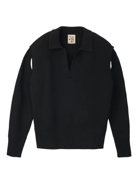 CamperLab polo-neck split-sleeves sweater Black AU00050001