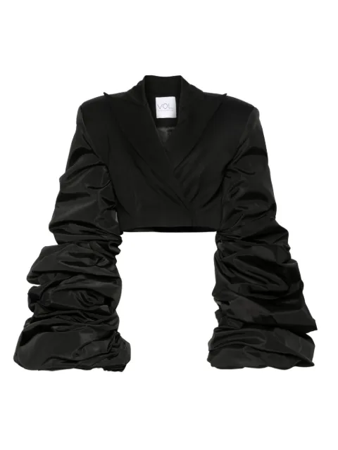Vestiaire d'un Oiseau Libre puffed-sleeve jacket Black CROPPEDHYBRIDJACKET