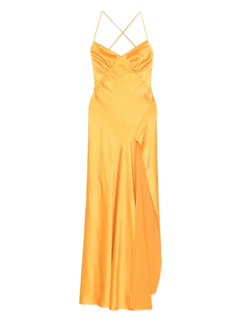 ROSERRY cross-back split maxi dress Yellow SEVILLEMAXI