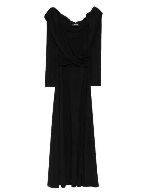 ROSERRY Tuscany off-shoulder wrap midi dress Black TUSCANYMIDI