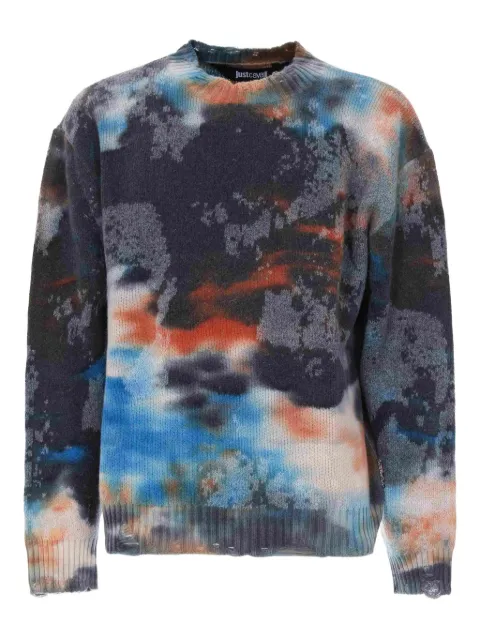 Just Cavalli tie-dye distressed sweater Black 79OAFM27CMO01