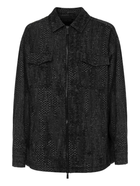 Just Cavalli herringbone zip-front jacket Black 79OAS435N0598
