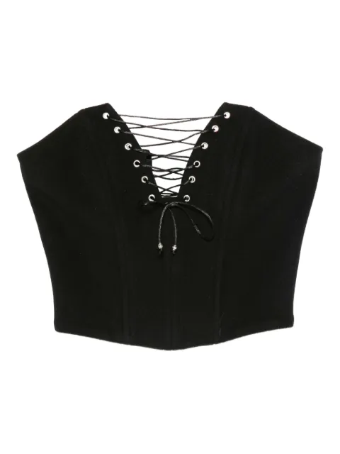 Vestiaire d'un Oiseau Libre lace-up corset top Black CASHMERELACEUPCORSET