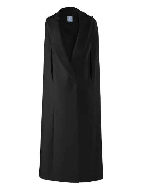 Vestiaire d'un Oiseau Libre collared slit cape Black CASHMEREBLENDCAPE