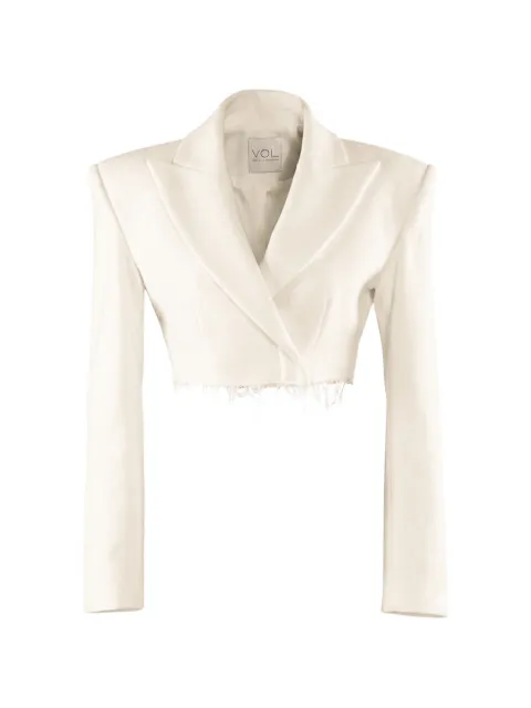 Vestiaire d'un Oiseau Libre frayed-hem jacket White DISTRESSEDCASHMEREJACKET