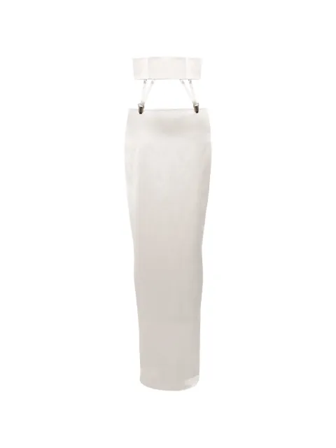 Vestiaire d'un Oiseau Libre suspender-straps maxi skirt White SILKSUSPENDERSKIRT