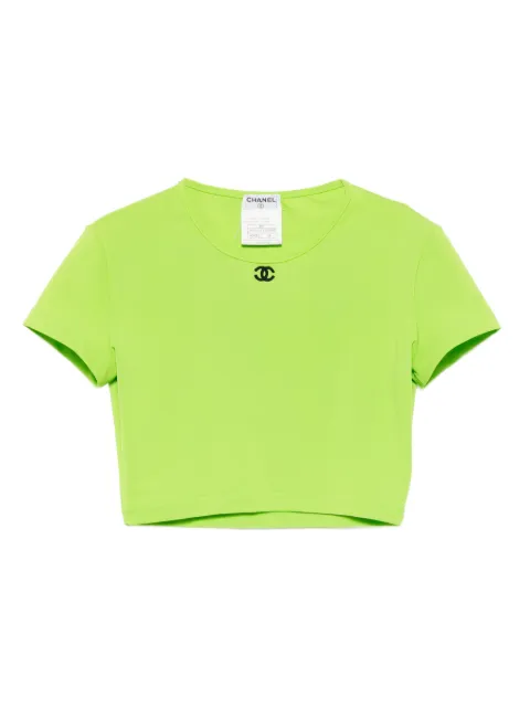 CHANEL Pre-Owned 1995 cropped T-shirt top Green 186326
