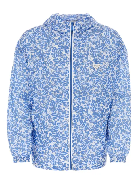 Prada floral-print hooded jacket Blue SGC530S23214FT