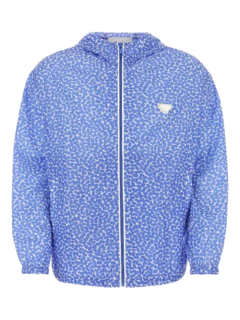 Prada printed hooded windbreaker Blue SGC530S23214FU