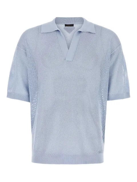 Prada mesh-knit polo shirt Blue UMB667S23213TJ