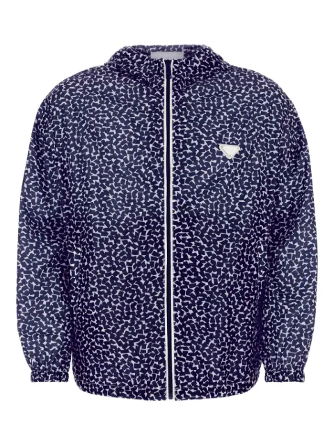 Prada printed hooded windbreaker Blue SGC530S23214FU