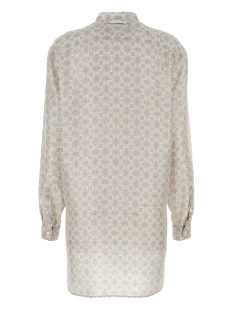 Prada printed silk shirt dress Neutrals P3L74S23214FH