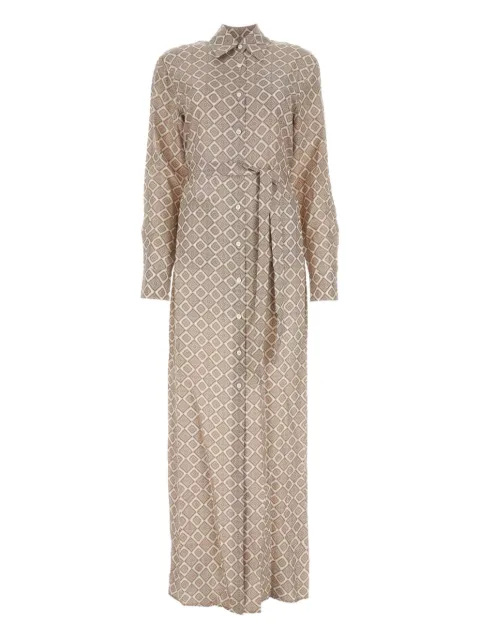 Prada geometric-print maxi shirt dress Neutrals P3K17XS23214FM