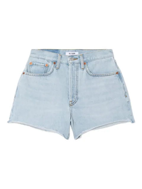 RE/DONE 70s high-rise frayed shorts Blue 14103W70HRST