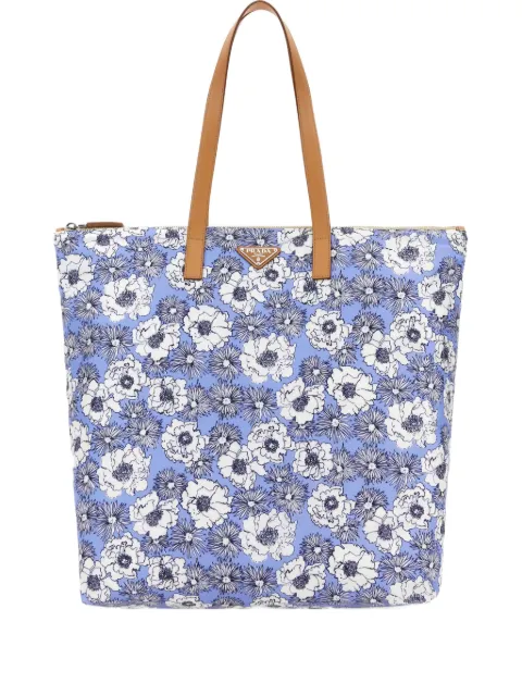 Prada Printed Re-Nylon tote bag Blue 2VG906VMOO2CXM