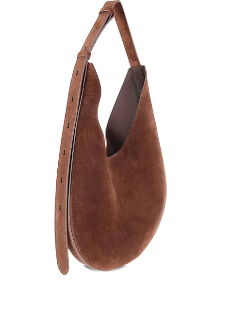 Aesther Ekme suede-curved shoulder bag Brown 03FW25HO100