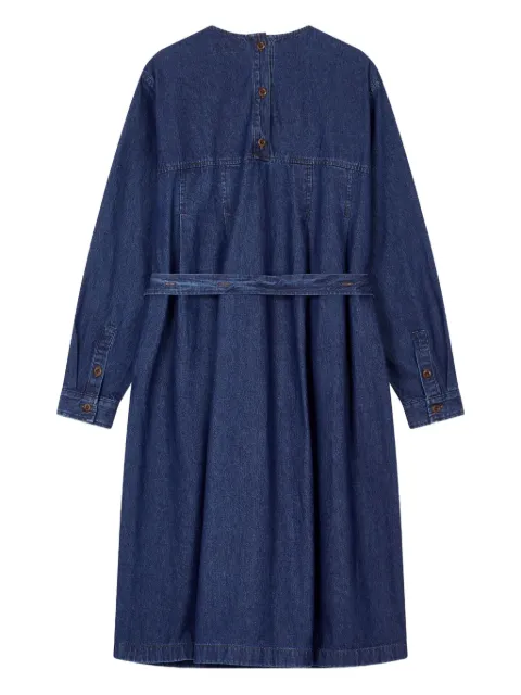 TOMBOY waist-belt denim shirt dress Blue 9105341107