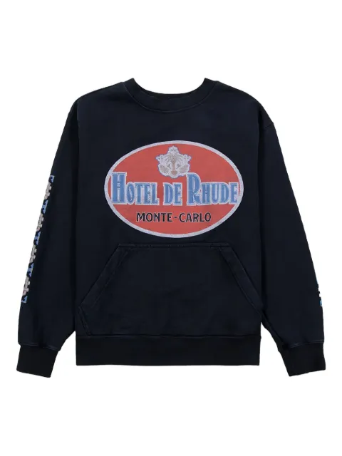 RHUDE Hotel de Rhude Monte-Carlo graphic sweatshirt Black RHSS22SW060126100610