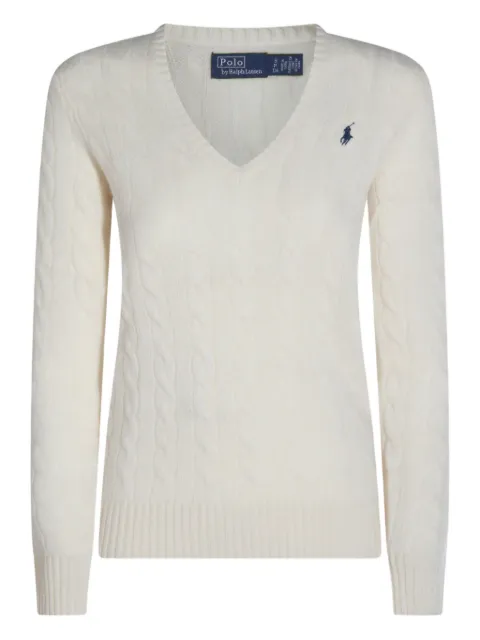 Polo Ralph Lauren cable-knit V-neck sweater White 211971866001