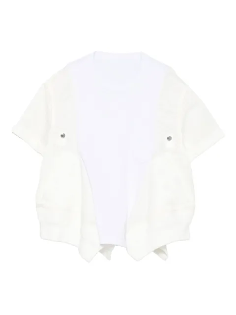 sacai button-detailed short-sleeved top White 2507998