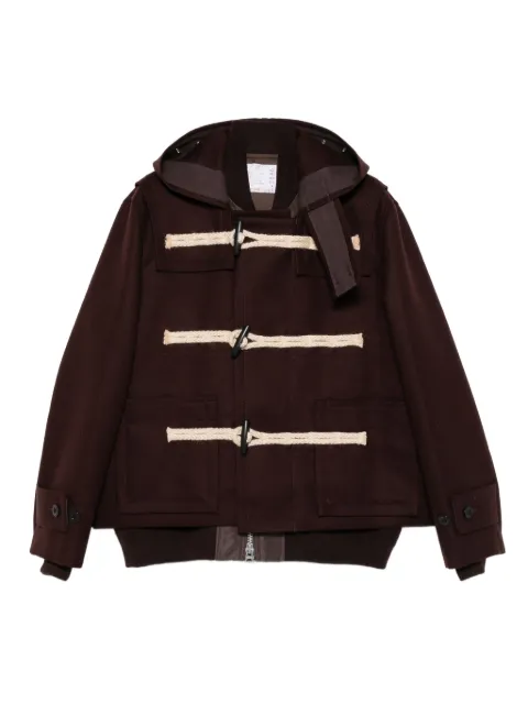 sacai hooded toggle jacket Brown 2503846M