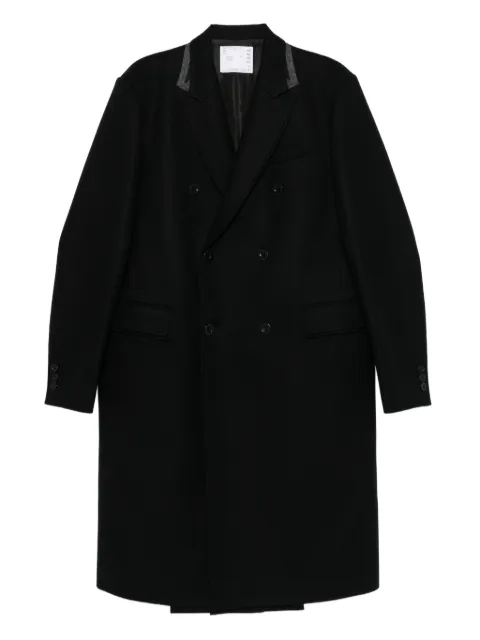 sacai double-breasted coat Black 2503844M