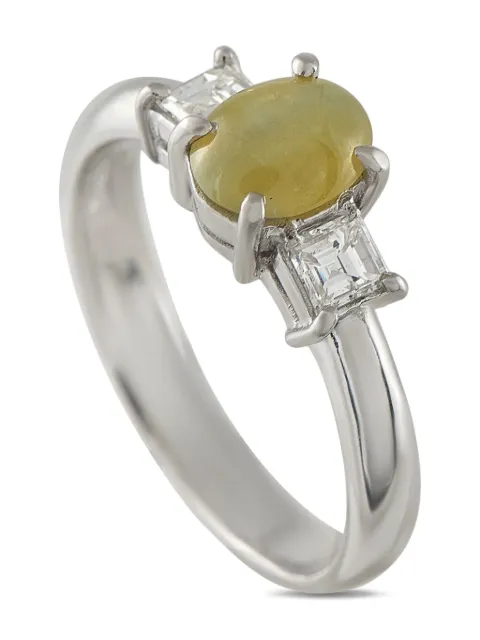 LB Exclusive platinum chrysoberyl and diamond ring Silver MF18061725