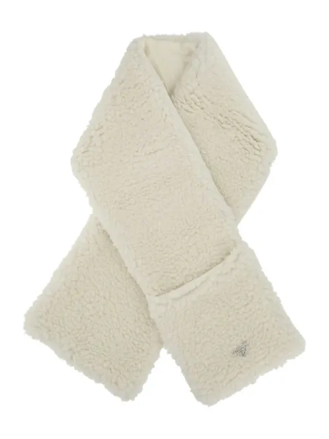 Prada teddy logo-plaque scarf White 2FS0292FLI
