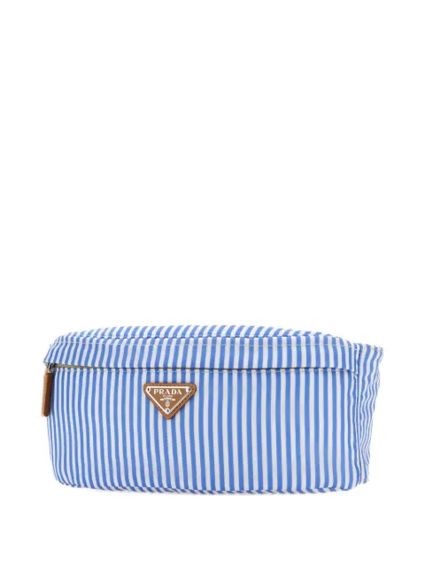 Prada striped-pattern belt bag Blue 2VL034VTOO2CN7