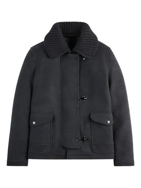 Fay knitted-collar jacket Grey NAW12513300