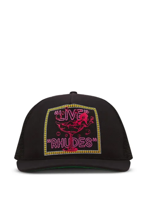 RHUDE Live graphic-print trucker hat Black RHPF25HA017470015
