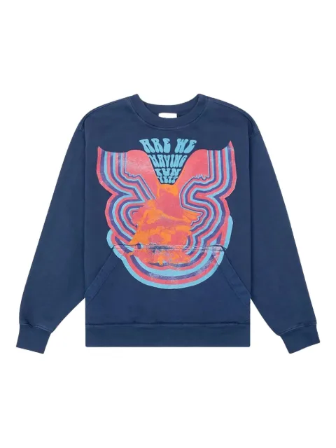 RHUDE kangaroo-pocket graphic sweatshirt Blue RHFW20SW000000090102