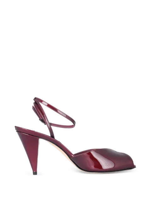 Casadei Sam Nap.VIP Amarena ankle strap leather sandals Red 1L406A0801T0541